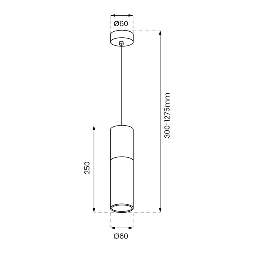 Candeeiro suspenso RICKY 1xGU10/10W/230V preto