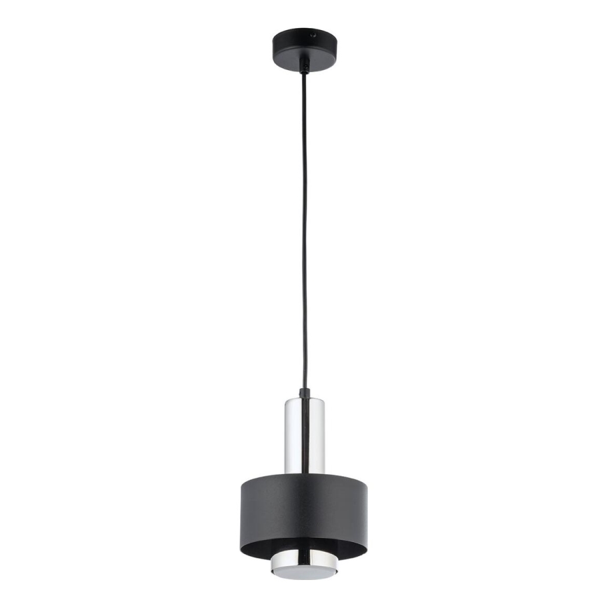 Candeeiro suspenso RIF LUX 1xGX53/12W/230V diâmetro 15 cm preto/cromado brilhante