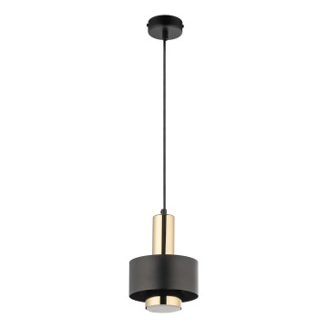 Candeeiro suspenso RIF LUX 1xGX53/12W/230V diâmetro 15 cm preto/dourado