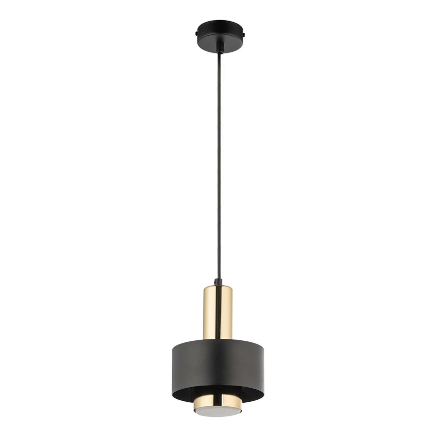 Candeeiro suspenso RIF LUX 1xGX53/12W/230V diâmetro 15 cm preto/dourado