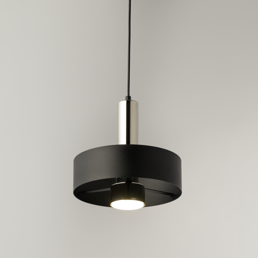 Candeeiro suspenso RIF LUX 1xGX53/12W/230V diâmetro 25 cm preto/cromado brilhante