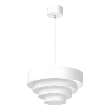Candeeiro suspenso RINGS 1xE27/15W/230V branco