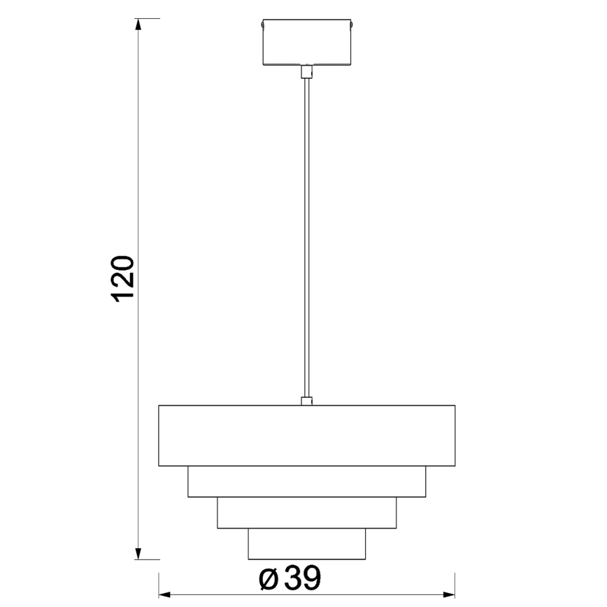 Candeeiro suspenso RINGS 1xE27/15W/230V cinzento