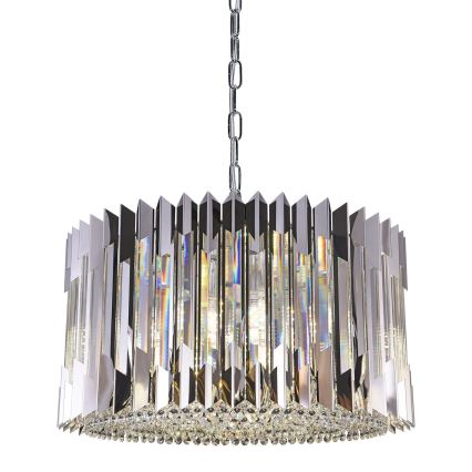Candeeiro suspenso RITZ 12xE14/40W/230V diâmetro 54 cm cromado brilhante