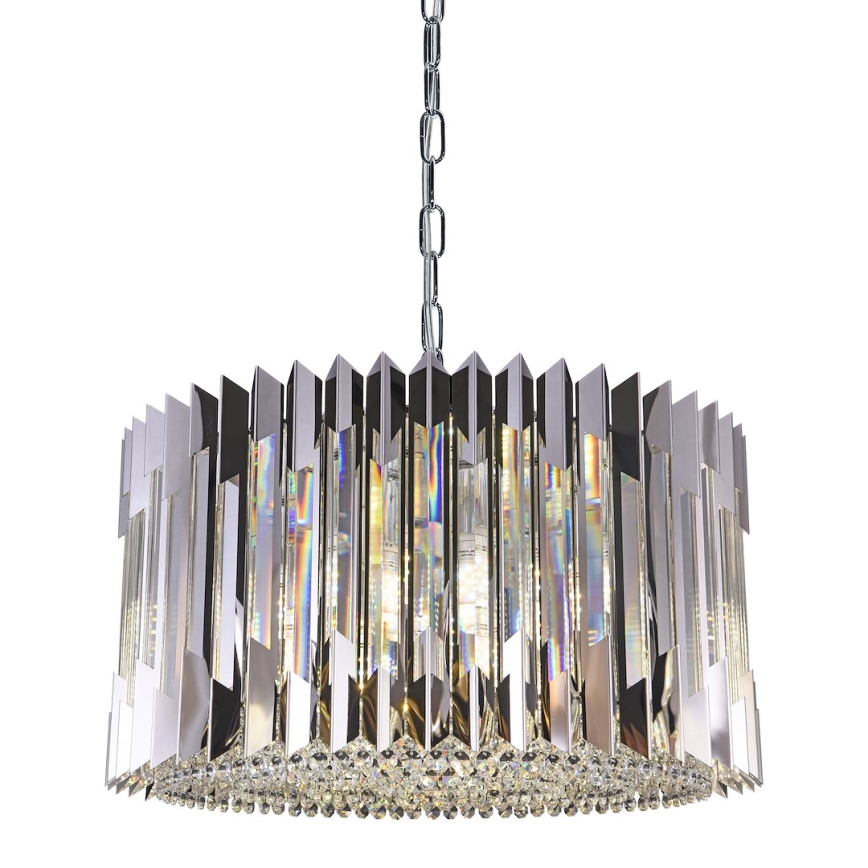 Candeeiro suspenso RITZ 12xE14/40W/230V diâmetro 54 cm cromado brilhante