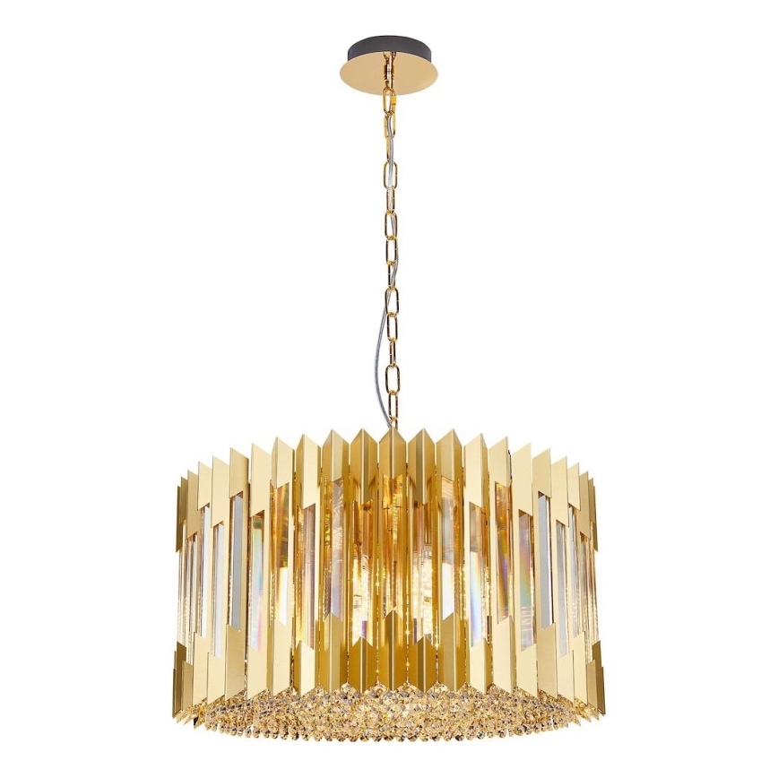 Candeeiro suspenso RITZ 12xE14/40W/230V diâmetro 54 cm dourado