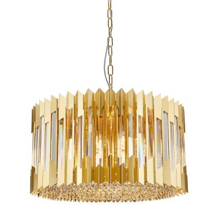 Candeeiro suspenso RITZ 12xE14/40W/230V diâmetro 54 cm dourado