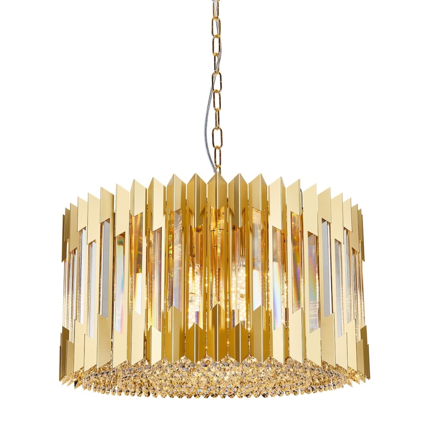 Candeeiro suspenso RITZ 12xE14/40W/230V diâmetro 54 cm dourado