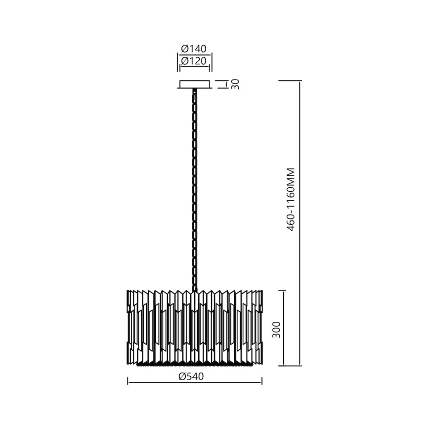 Candeeiro suspenso RITZ 12xE14/40W/230V diâmetro 54 cm dourado