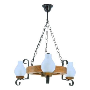 Candeeiro suspenso ROATA 3xE14/40W/230V faia - FSC certificado