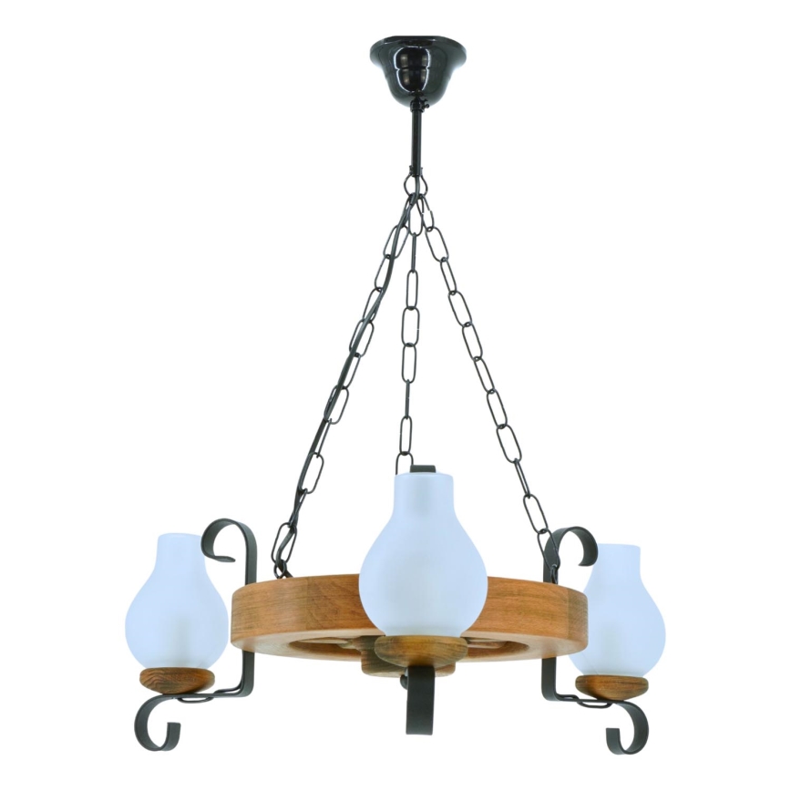 Candeeiro suspenso ROATA 3xE14/40W/230V faia - FSC certificado