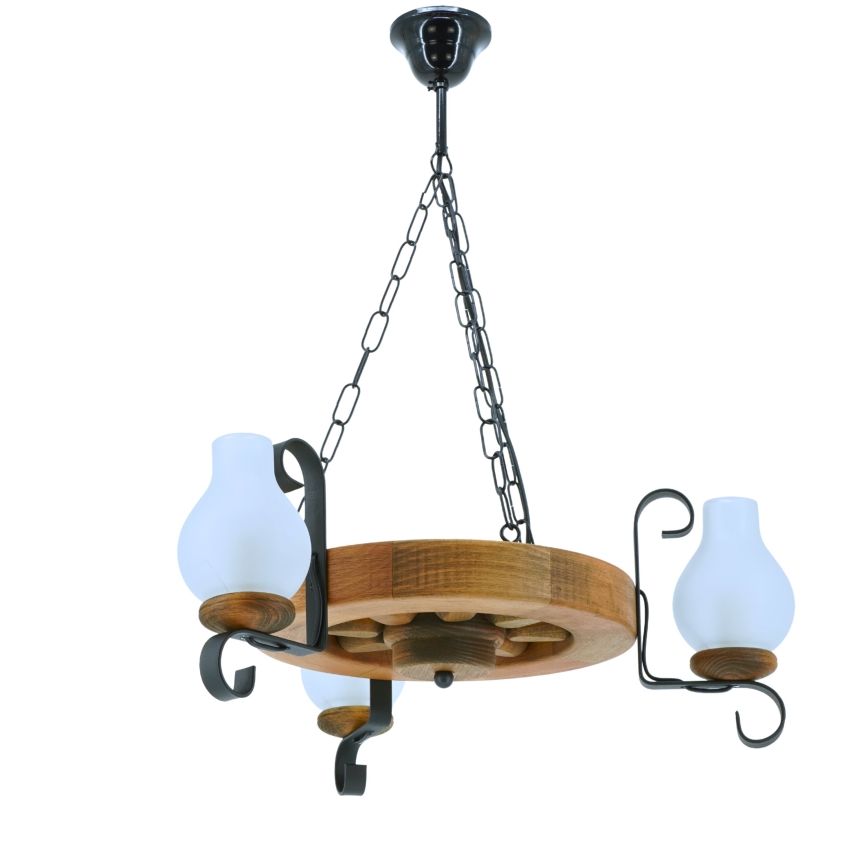 Candeeiro suspenso ROATA 3xE14/40W/230V faia - FSC certificado