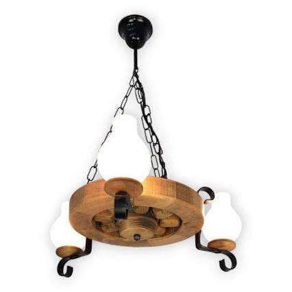 Candeeiro suspenso ROATA 3xE14/40W/230V faia - FSC certificado
