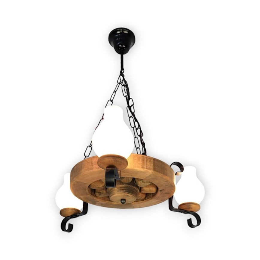 Candeeiro suspenso ROATA 3xE14/40W/230V faia - FSC certificado