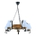 Candeeiro suspenso ROATA 5xE14/40W/230V diâmetro 30 cm faia