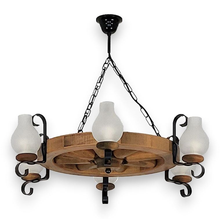 Candeeiro suspenso ROATA 6xE14/40W/230V diâmetro 70 cm faia - FSC certificado
