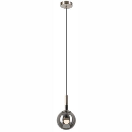 Candeeiro suspenso ROLLO 1xE14/5W/230V cromado mate/fumado