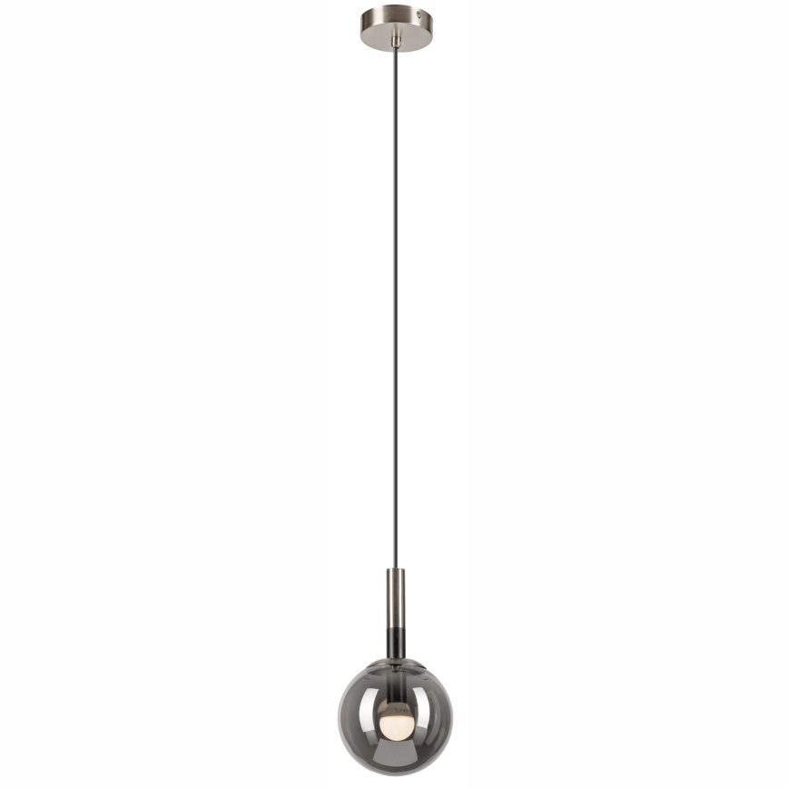 Candeeiro suspenso ROLLO 1xE14/5W/230V cromado mate/fumado