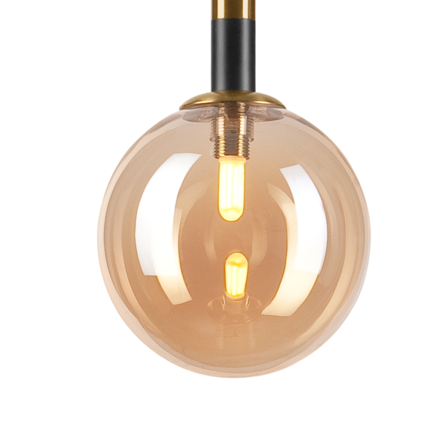 Candeeiro suspenso ROLLO 1xG9/5W/230V dourado/fumado bege
