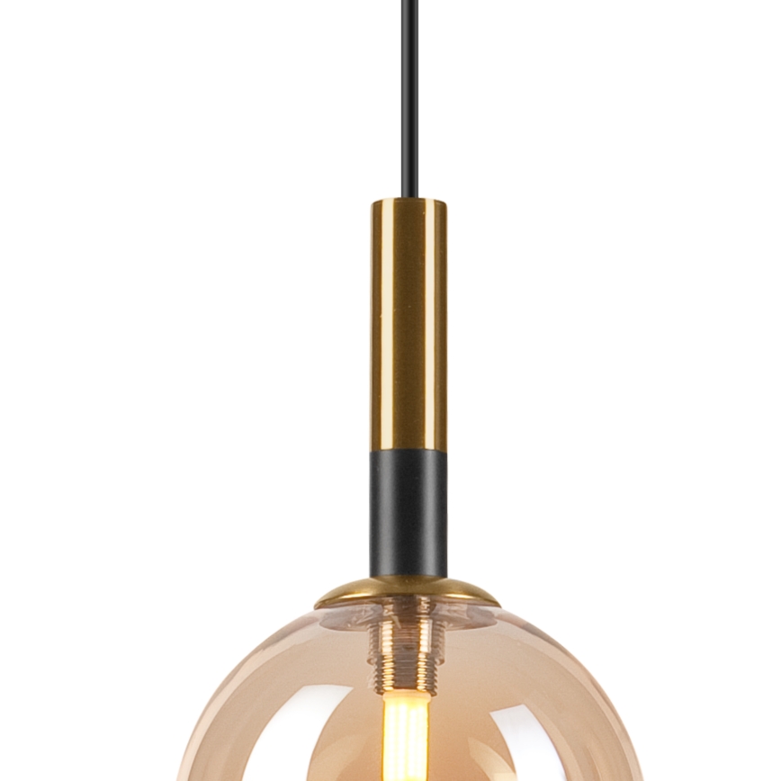 Candeeiro suspenso ROLLO 1xG9/5W/230V dourado/fumado bege
