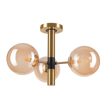 Candeeiro suspenso ROLLO 3xG9/5W/230V dourado/fumado bege