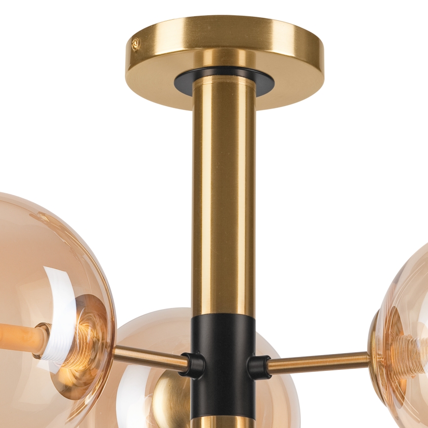 Candeeiro suspenso ROLLO 3xG9/5W/230V dourado/fumado bege