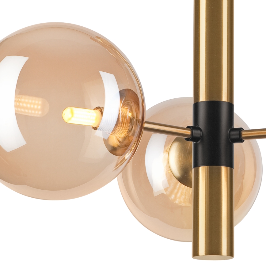 Candeeiro suspenso ROLLO 3xG9/5W/230V dourado/fumado bege