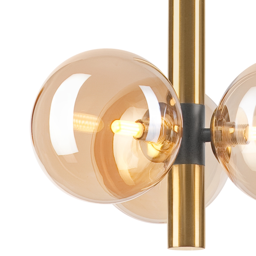Candeeiro suspenso ROLLO 3xG9/5W/230V dourado/fumado bege