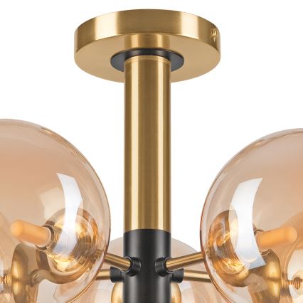 Candeeiro suspenso ROLLO 5xG9/5W/230V dourado/fumado bege