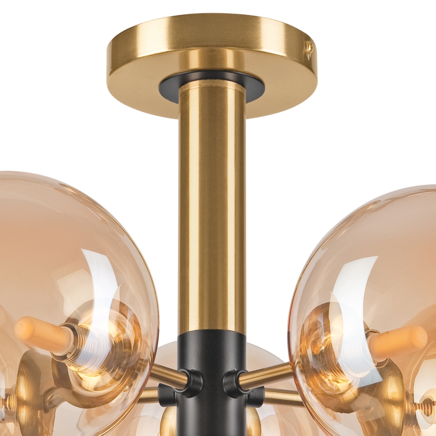 Candeeiro suspenso ROLLO 5xG9/5W/230V dourado/fumado bege