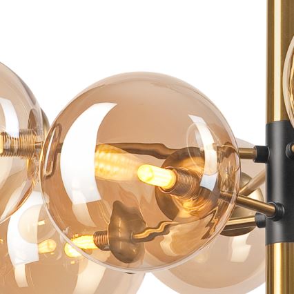 Candeeiro suspenso ROLLO 8xG9/5W/230V dourado/fumado bege