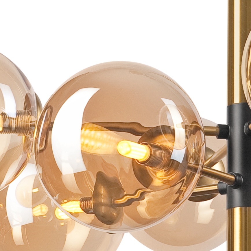 Candeeiro suspenso ROLLO 8xG9/5W/230V dourado/fumado bege