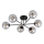 Candeeiro suspenso ROMA 6xE14/10W/230V preto/fumado