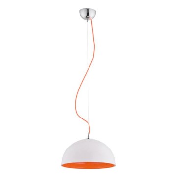 Candeeiro suspenso RONNIE 1xE27/15W/230V branco/laranja