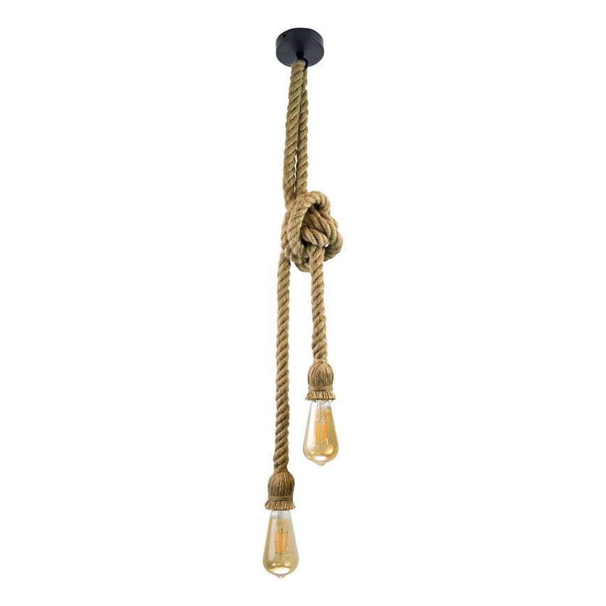 Candeeiro suspenso ROPE 2xE27/12W/230V