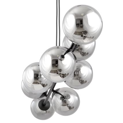 Candeeiro suspenso ROSSI 6xE14/10W/230V preto/cinzento