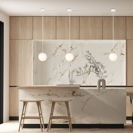 Candeeiro suspenso ROYAL 1xE14/10W/230V diâmetro 14 cm branco