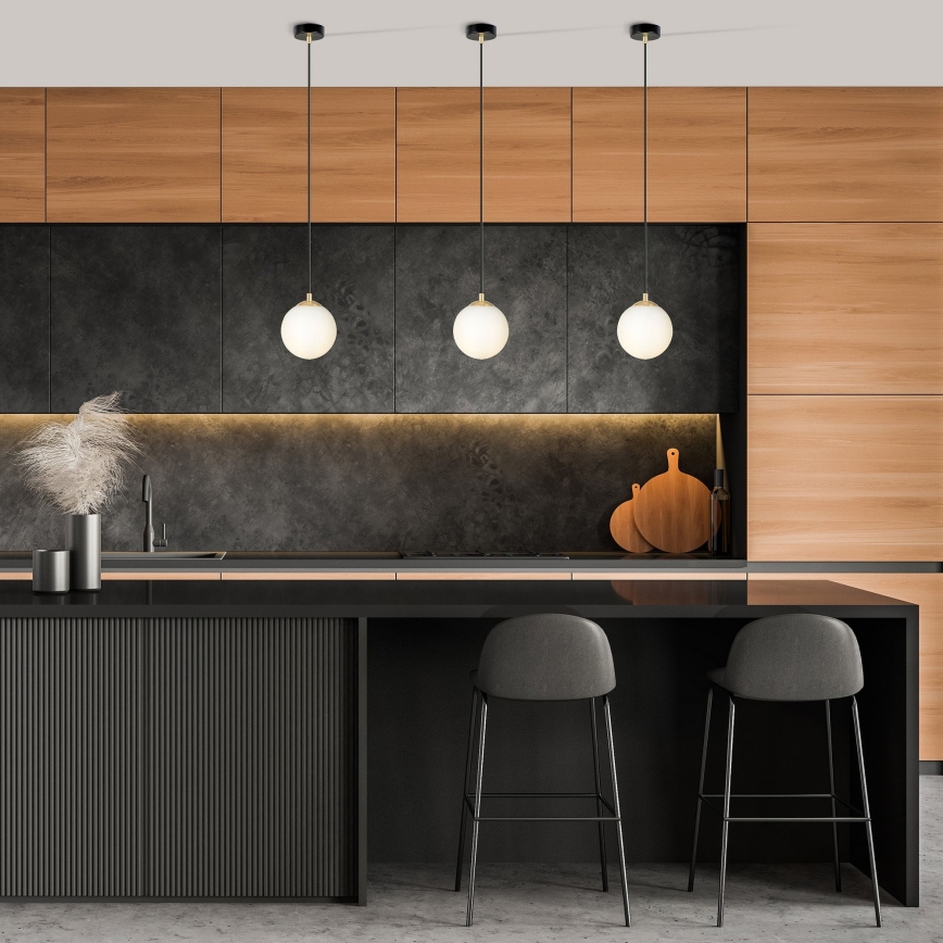 Candeeiro suspenso ROYAL 1xE14/10W/230V diâmetro 14 cm preto