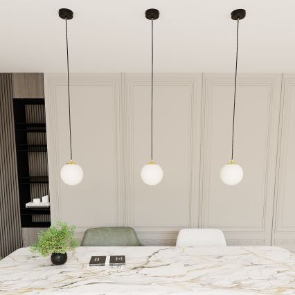 Candeeiro suspenso ROYAL 1xE14/10W/230V diâmetro 14 cm preto