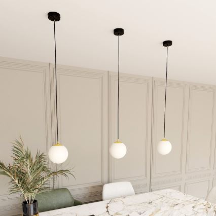 Candeeiro suspenso ROYAL 1xE14/10W/230V diâmetro 14 cm preto