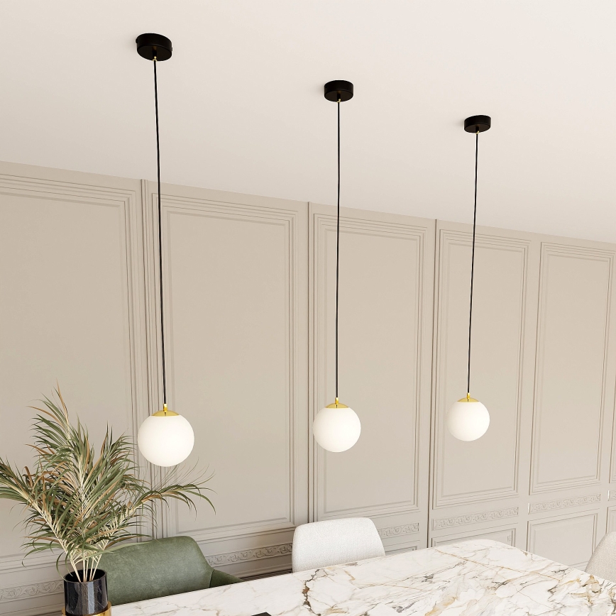 Candeeiro suspenso ROYAL 1xE14/10W/230V diâmetro 14 cm preto