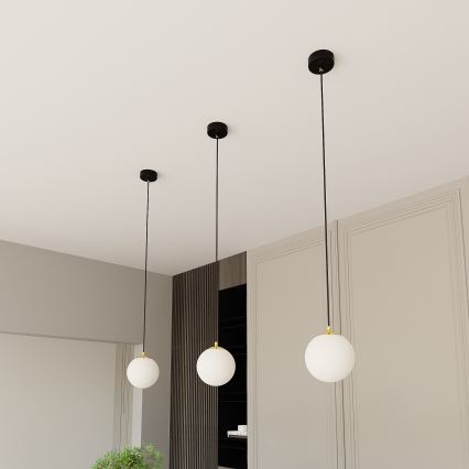 Candeeiro suspenso ROYAL 1xE14/10W/230V diâmetro 14 cm preto