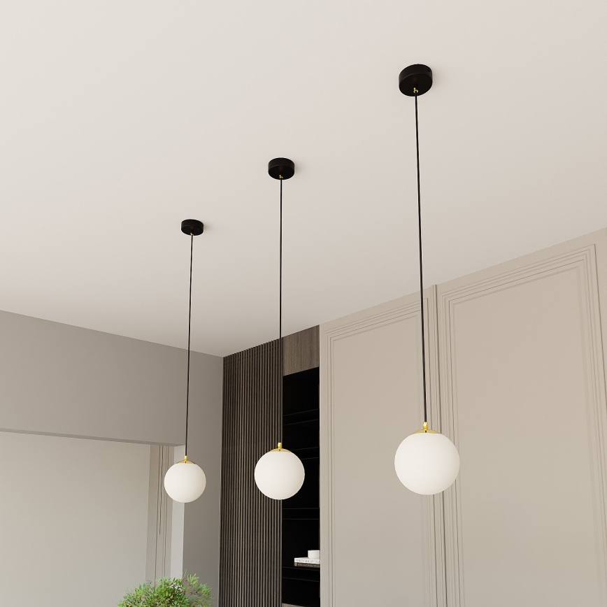 Candeeiro suspenso ROYAL 1xE14/10W/230V diâmetro 14 cm preto