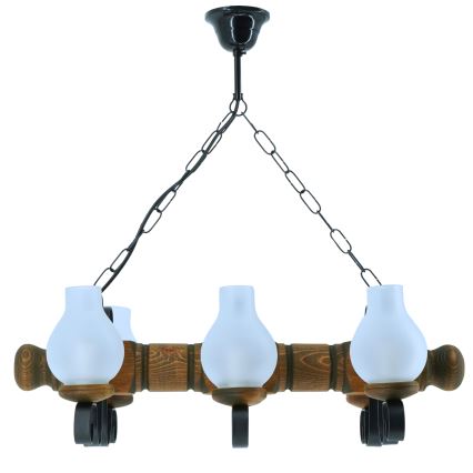 Candeeiro suspenso RUSTIC 6xE14/40W/230V faia - FSC certificado