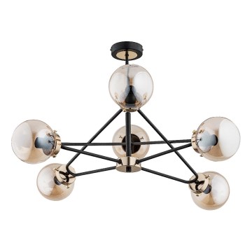 Candeeiro suspenso SAGITO 6xE14/10W/230V dourado