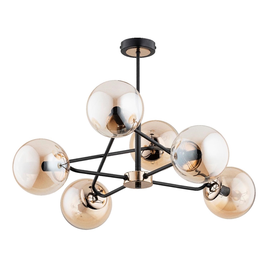 Candeeiro suspenso SAGITO 6xE14/10W/230V dourado