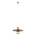 Candeeiro suspenso SILA 1xE27/15W/230V diâmetro 30 cm castanho/bege