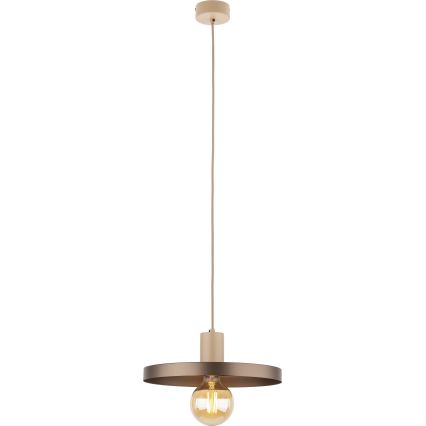 Candeeiro suspenso SILA 1xE27/15W/230V diâmetro 30 cm castanho/bege