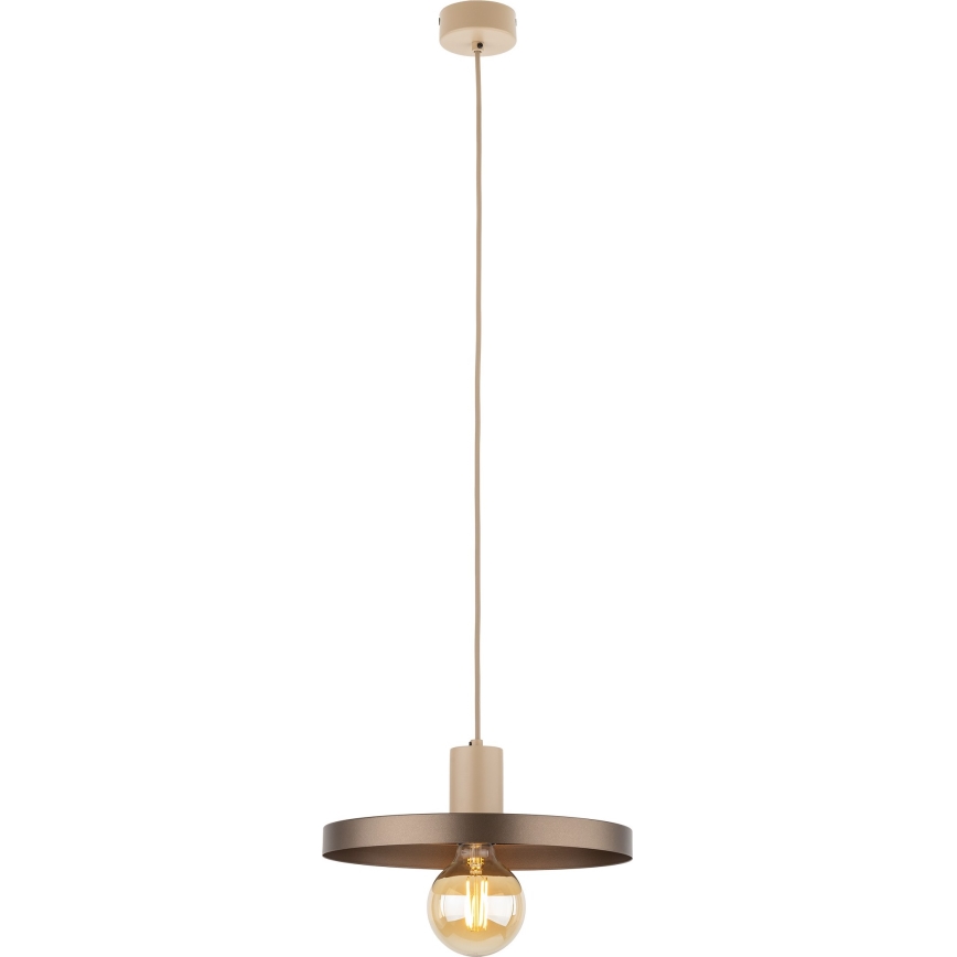 Candeeiro suspenso SILA 1xE27/15W/230V diâmetro 30 cm castanho/bege