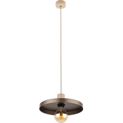 Candeeiro suspenso SILA 1xE27/15W/230V diâmetro 30 cm castanho/bege